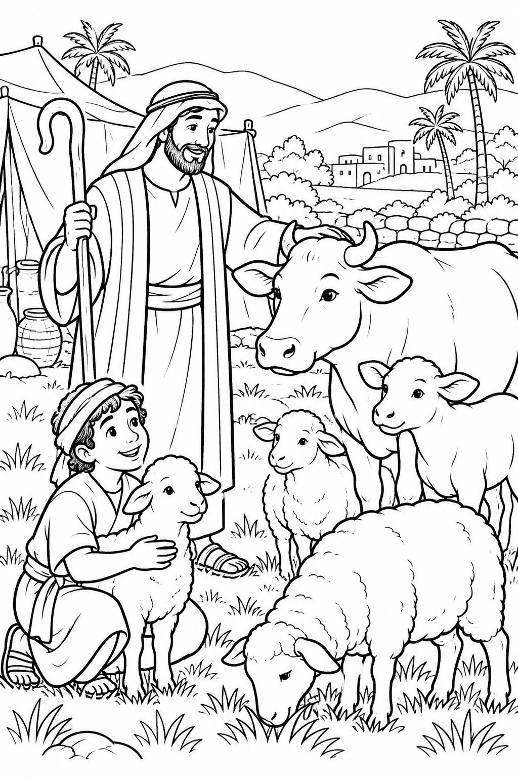 Israel's Livestock Are Spared from The Ten Plagues of Egypt Bible coloring page