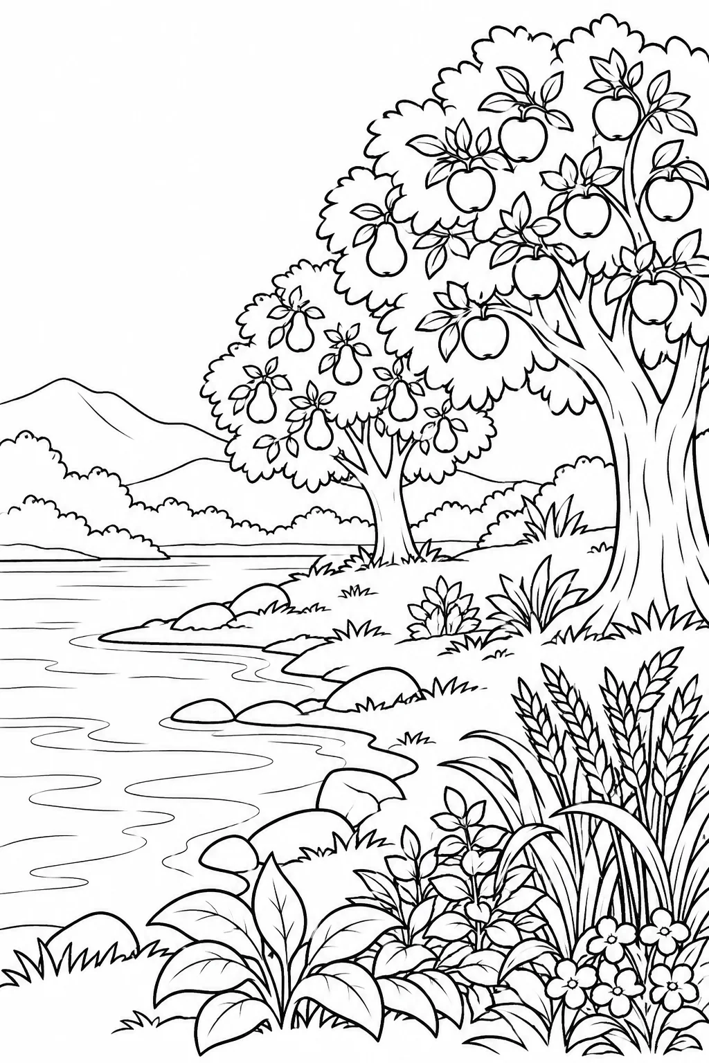 Plants and Fruit Trees Bible coloring page