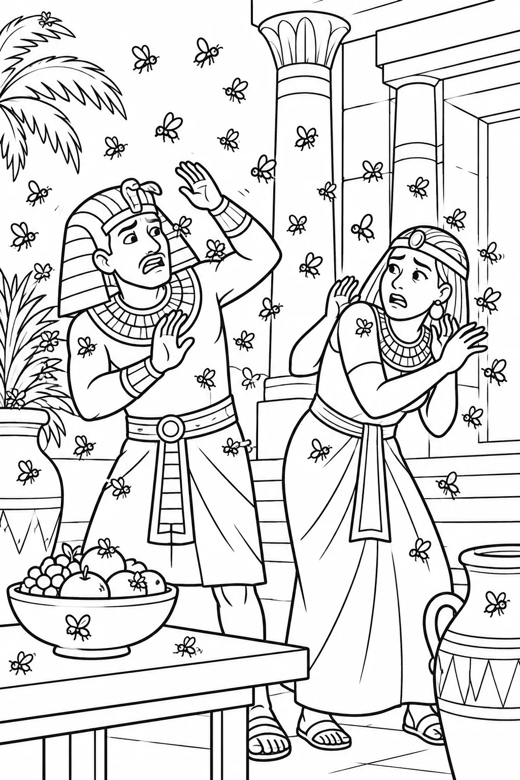 Swarms of Flies Bible coloring page