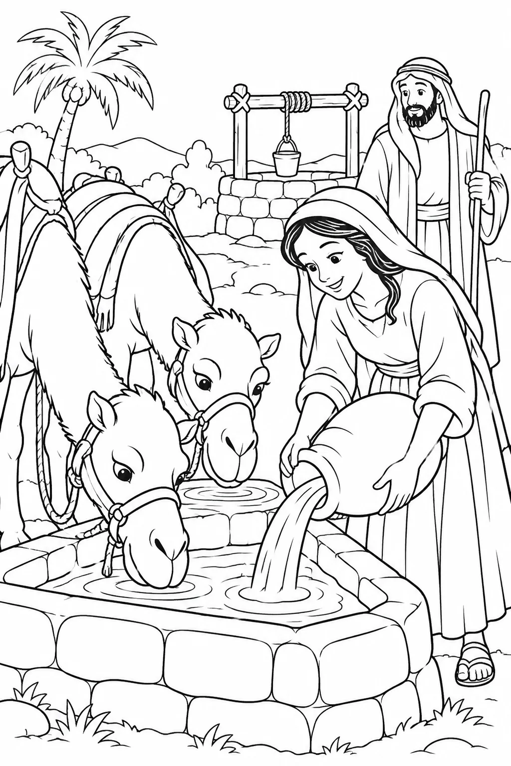 Water for the Camels Bible coloring page