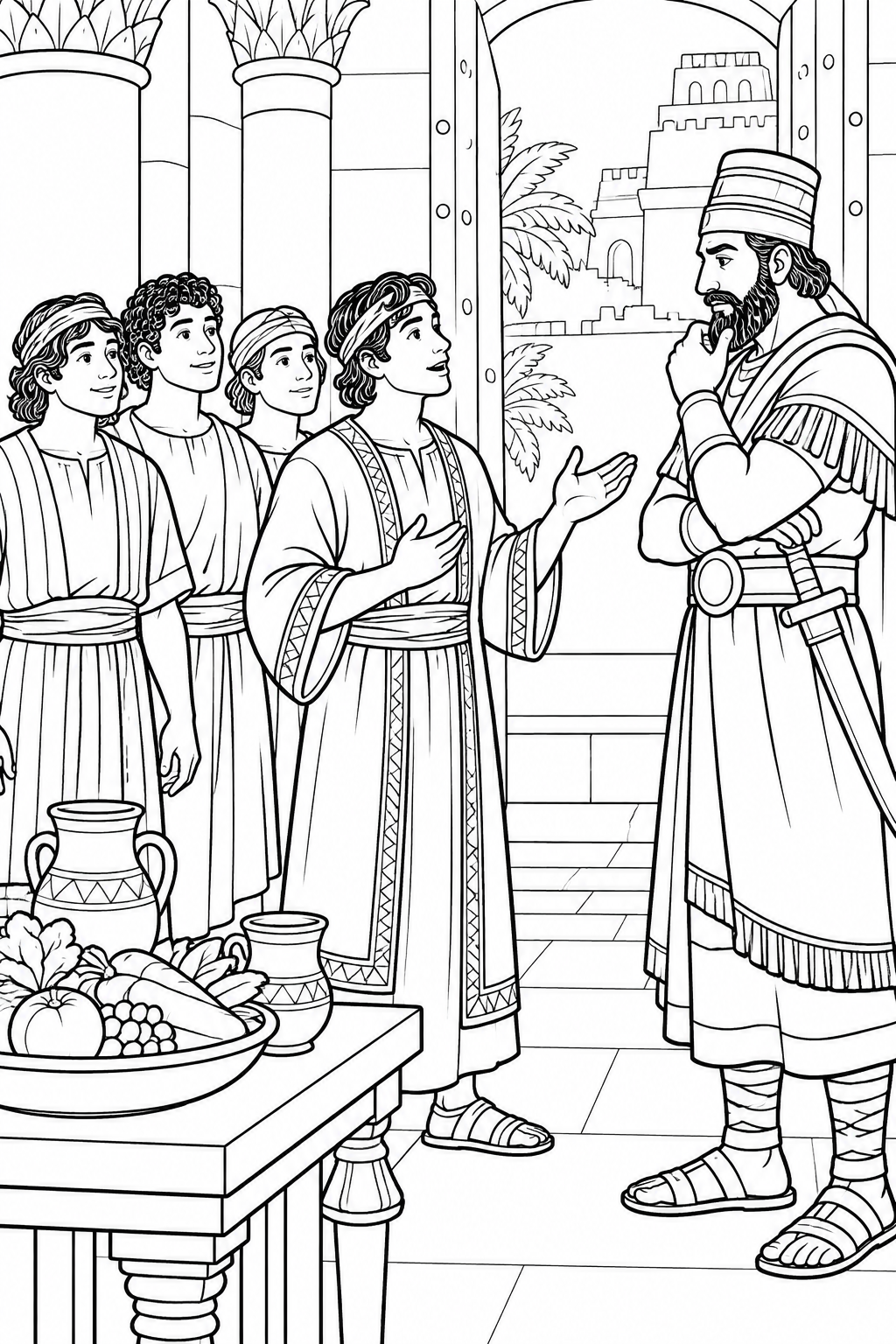 Daniel Requests a Test from Daniel and His Friends Choose Faithfulness Bible coloring page