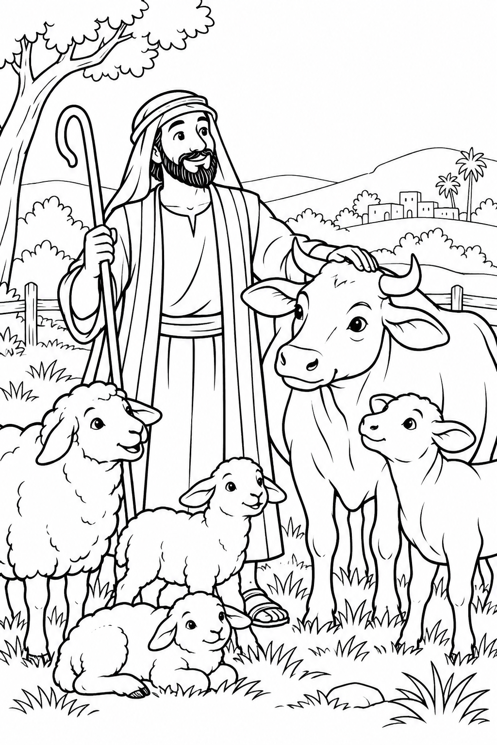 Israel's Livestock Are Spared from The Ten Plagues of Egypt Bible coloring page