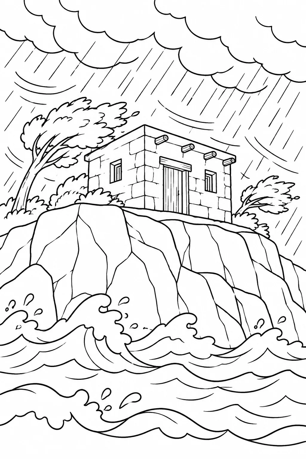The House on the Rock Bible coloring page