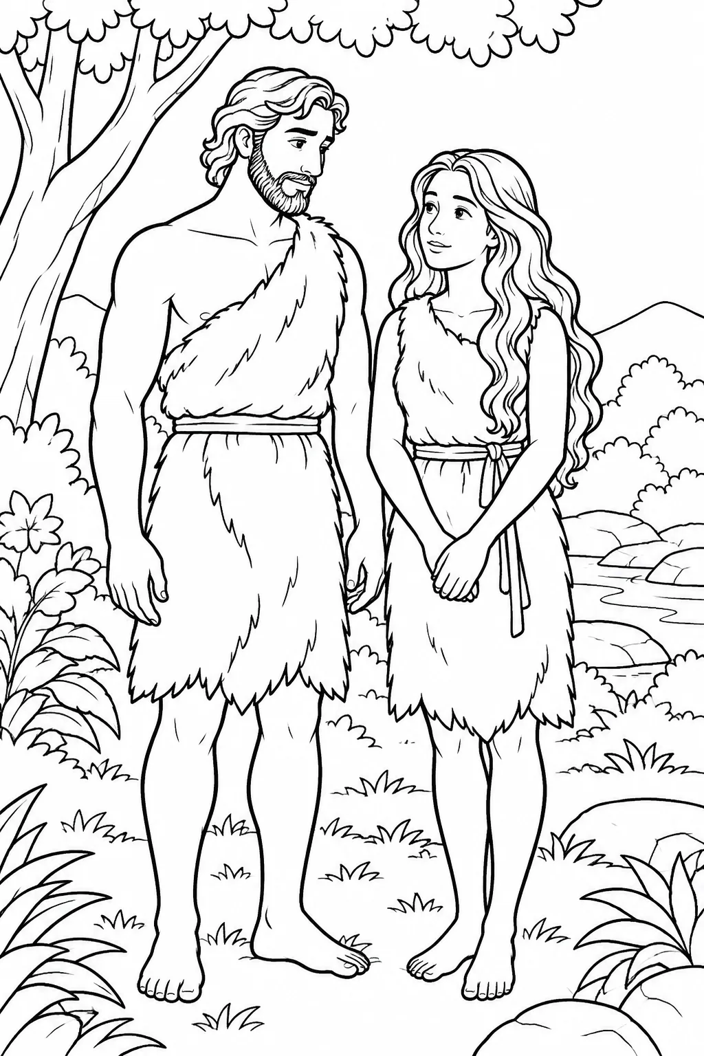 Garments for Adam and Eve Bible coloring page