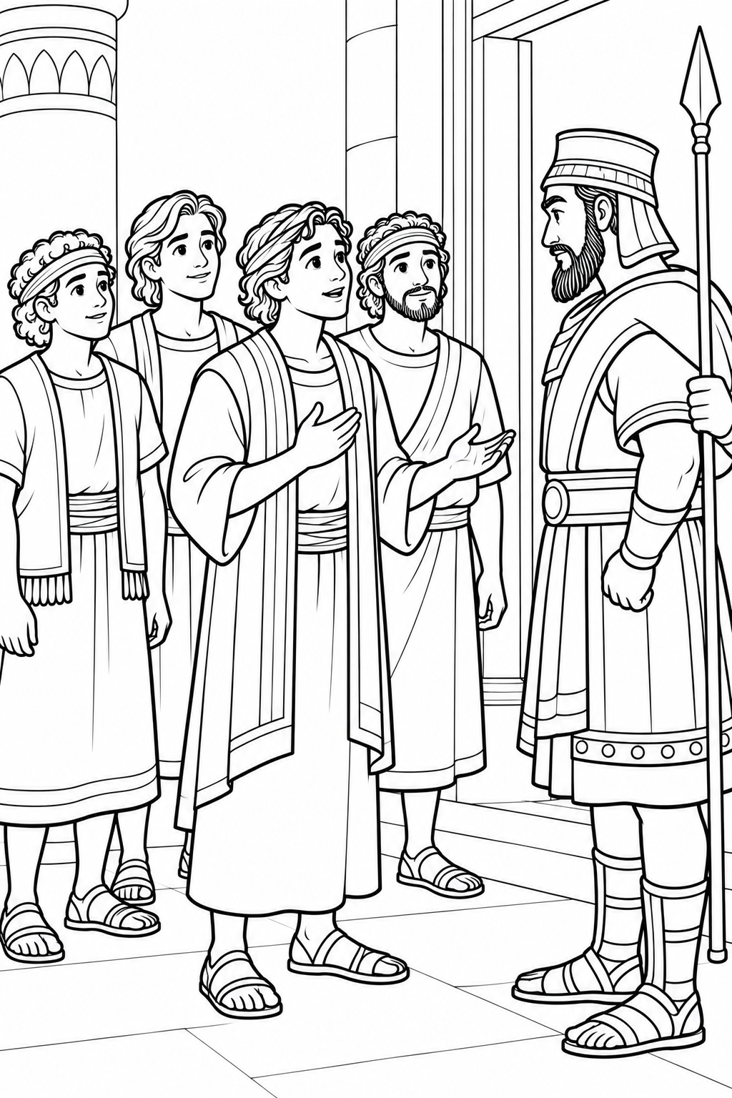 Daniel Requests a Test from Daniel and His Friends Choose Faithfulness Bible coloring page