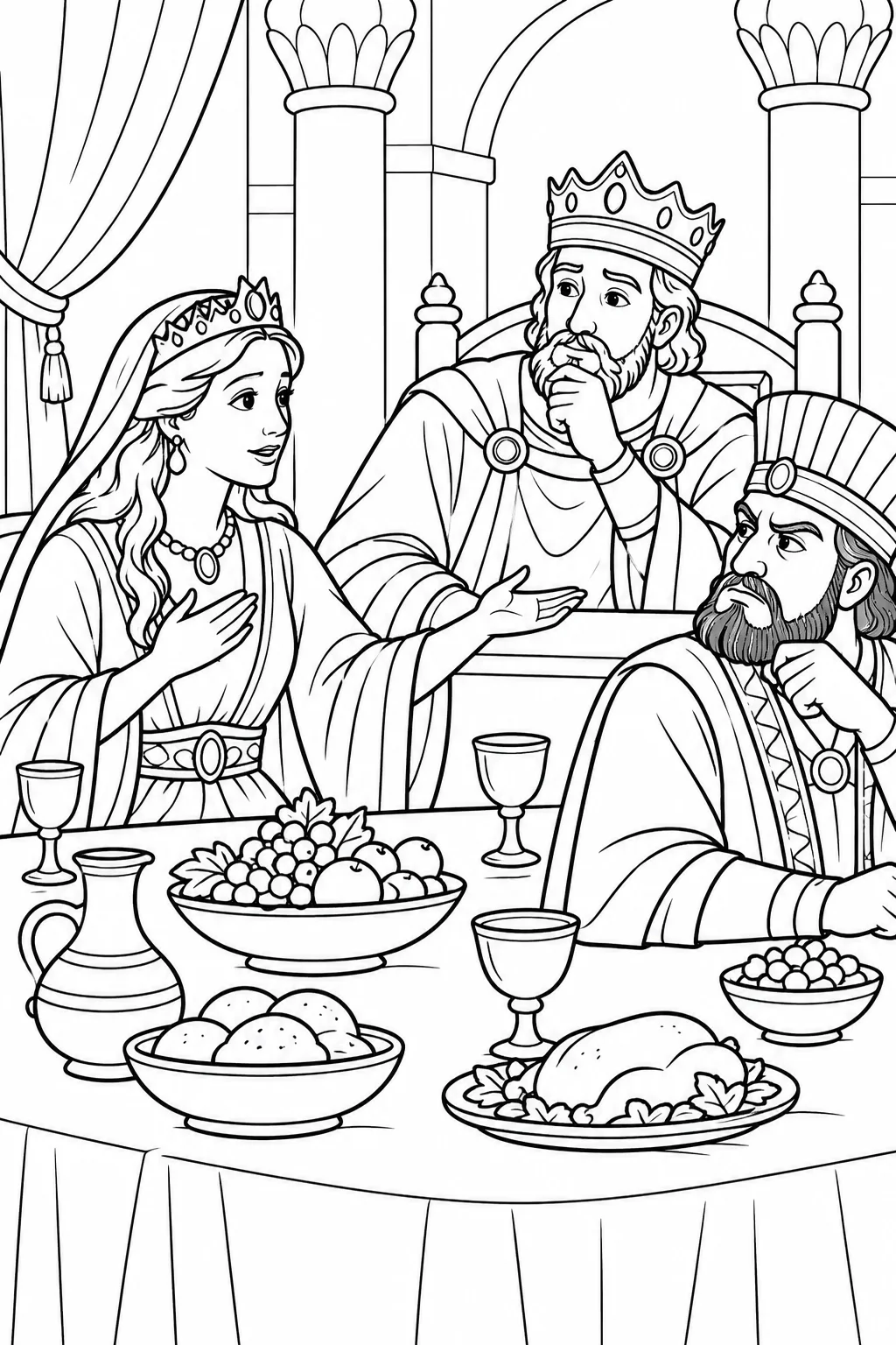 Esther Speaks for Her People Bible coloring page