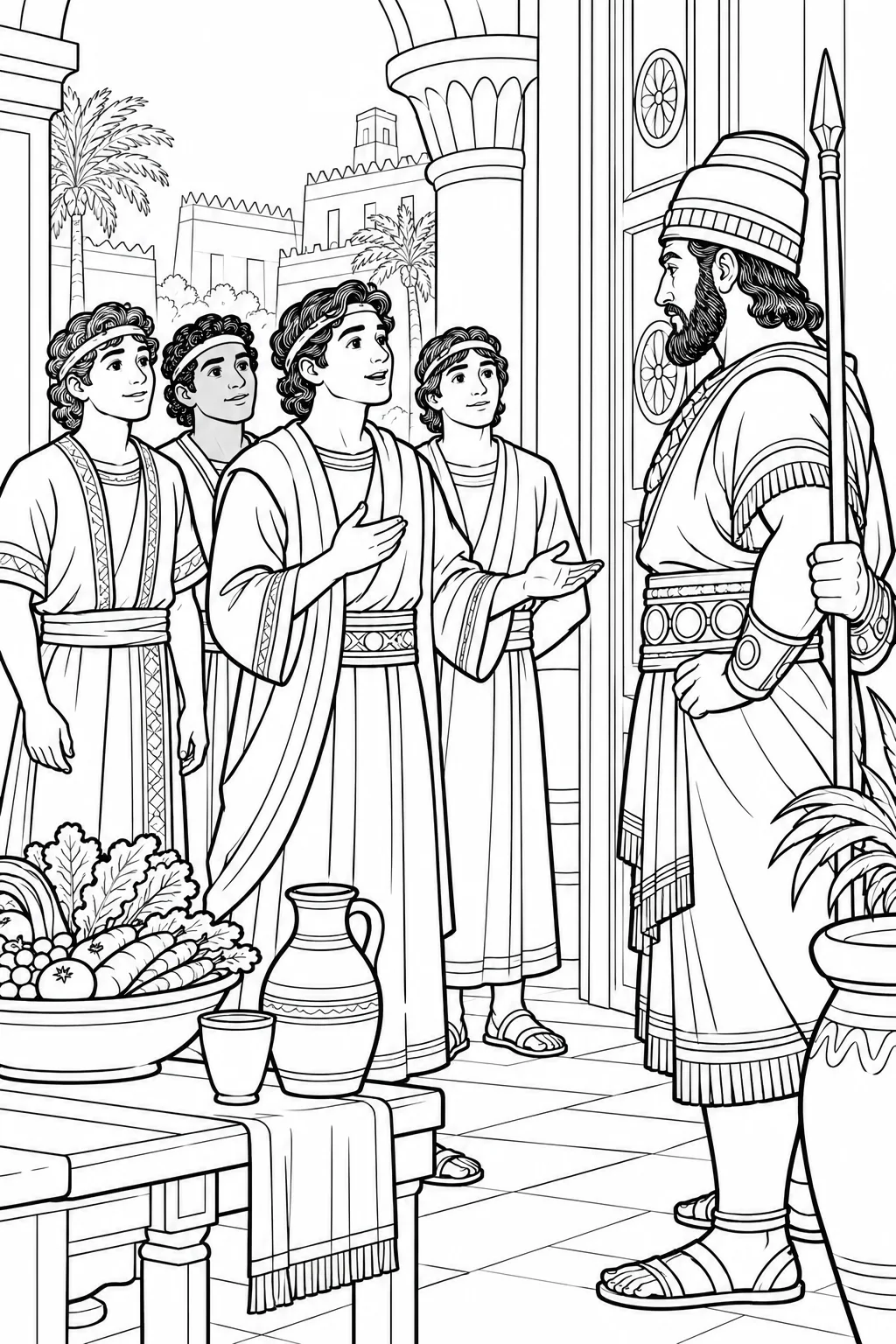 Daniel Requests a Test Bible coloring page