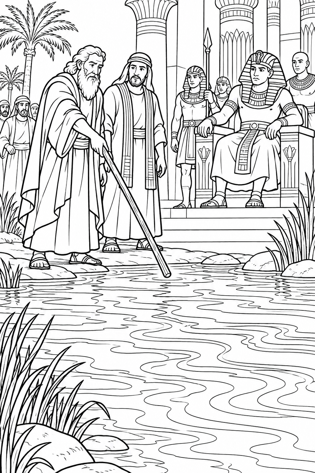 The River Changes from The Ten Plagues of Egypt Bible coloring page