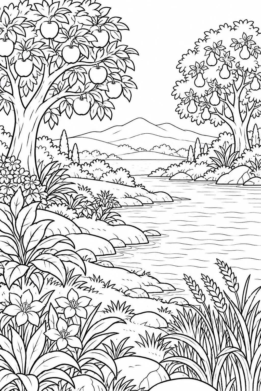Plants and Fruit Trees Bible coloring page