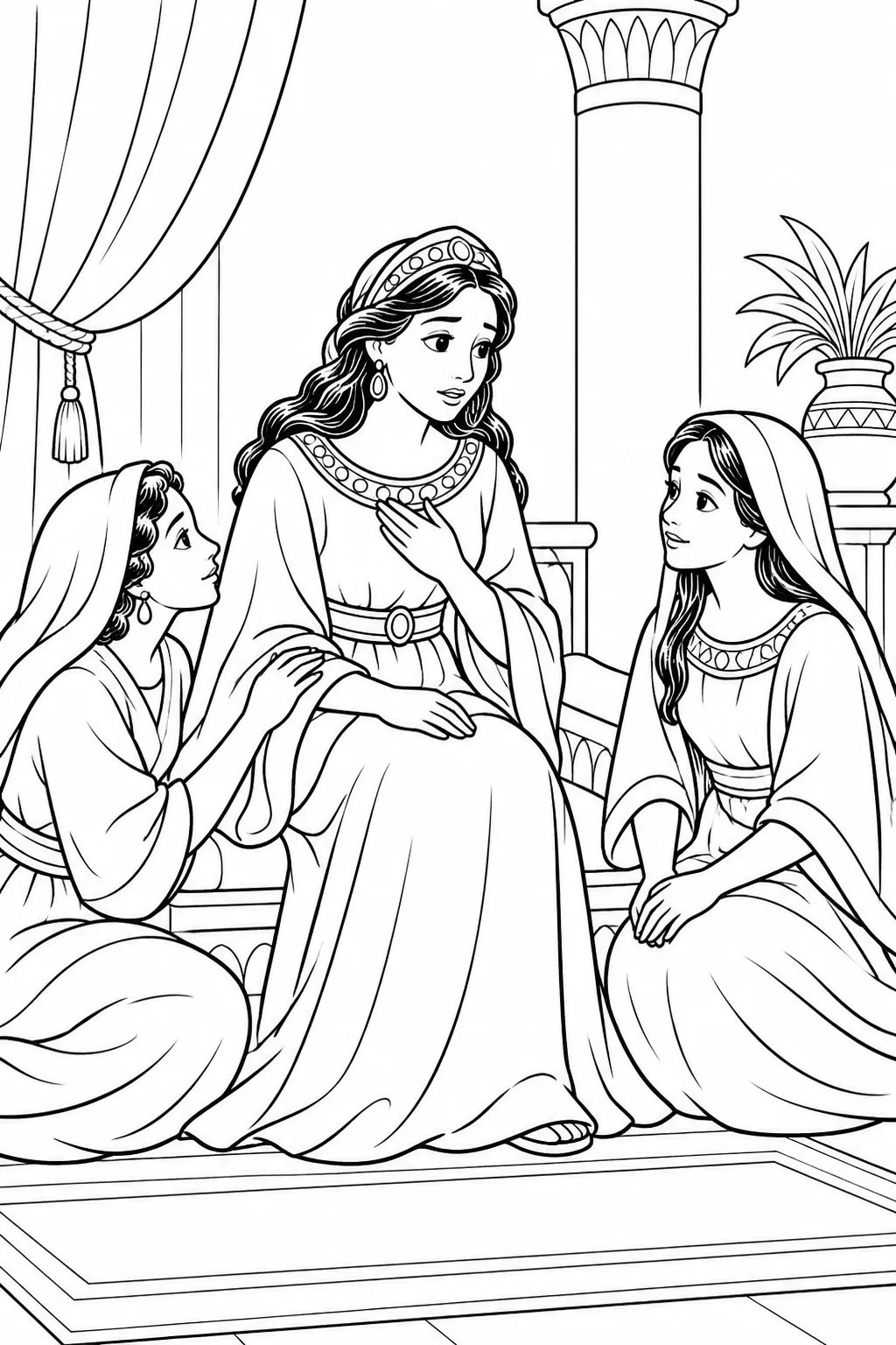 Esther Calls for a Fast Bible coloring page