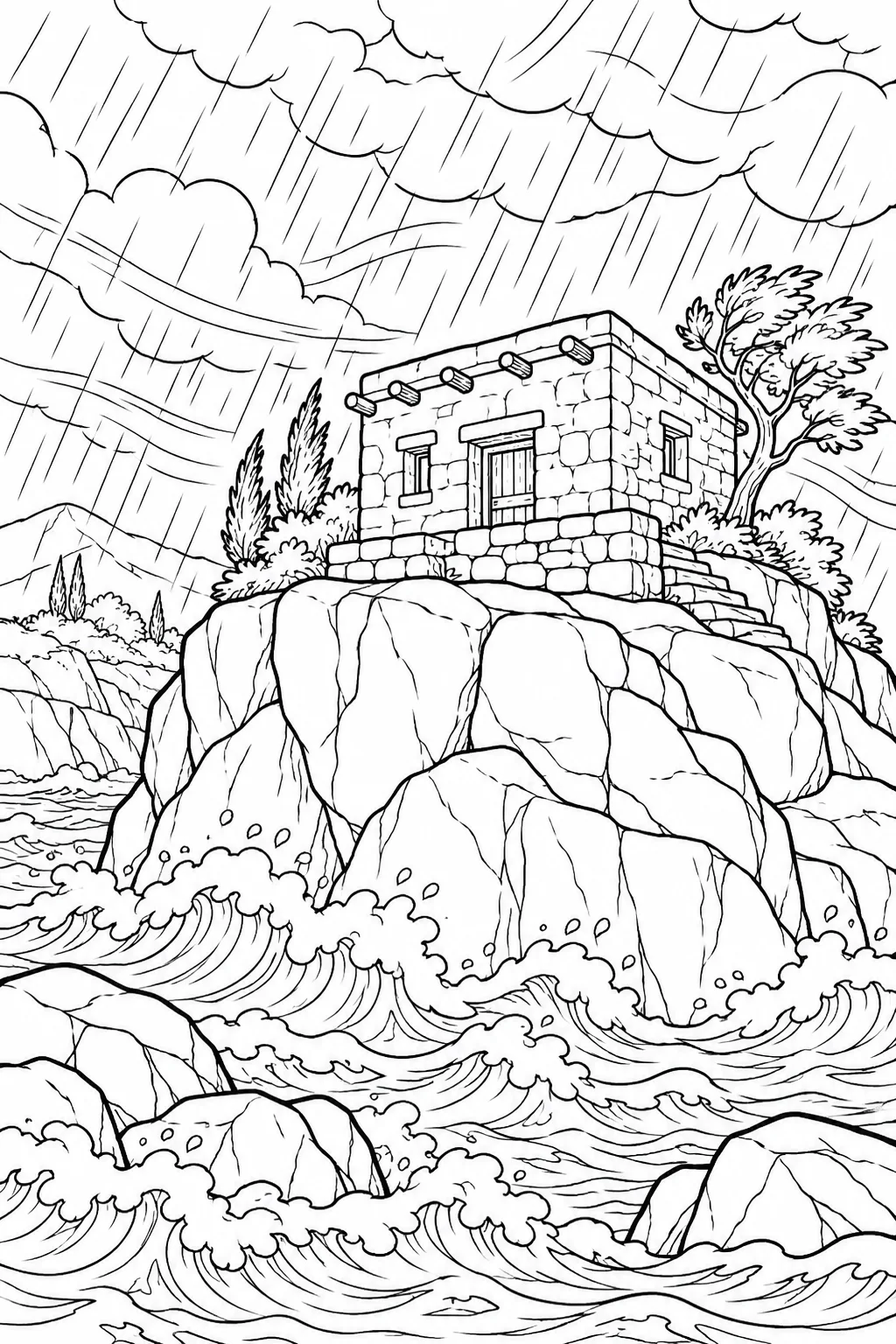 The House on the Rock Bible coloring page